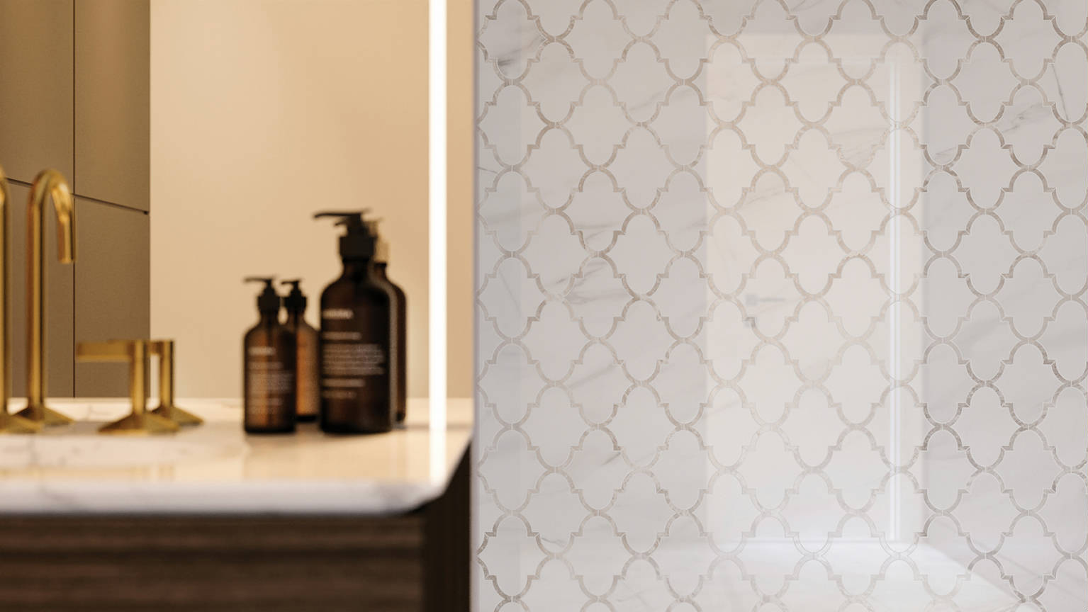 Ardor Infatuation Arabesque Polished Mosaic 3 | Best Tile and Wood