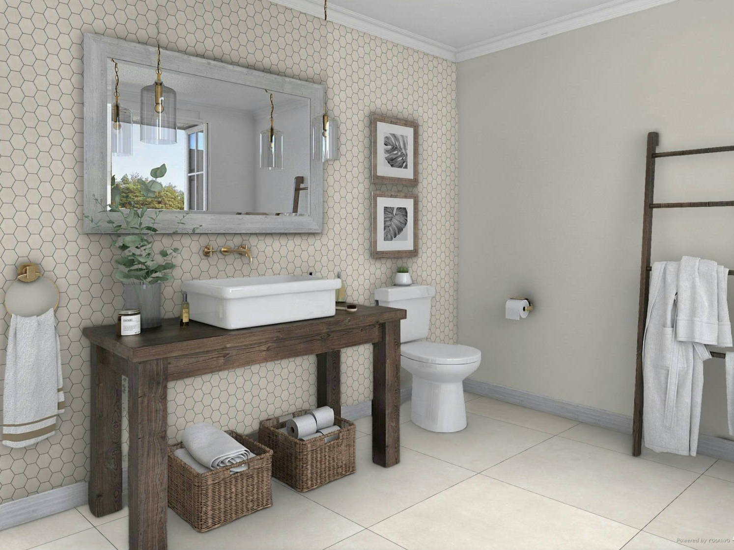 Ashland Cream 30X30 and 3x3 Mosaic | Best Tile and Wood