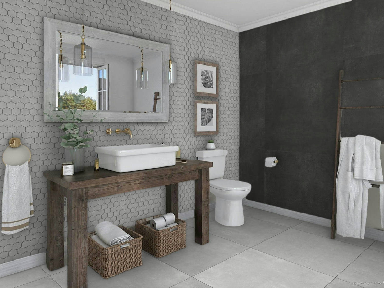 Ashland Grey 36x36 and 3x3 Mosaic | Best Tile and Wood