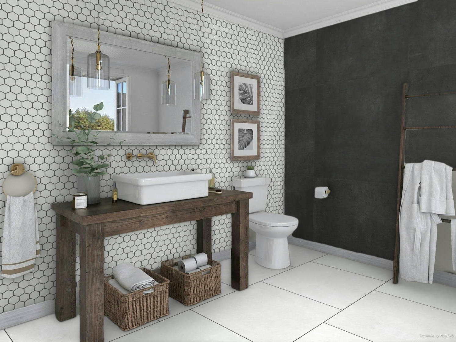 Ashland White 36x36, 3x3 Mosaic, and 48x48 Black | Best Tile and Wood