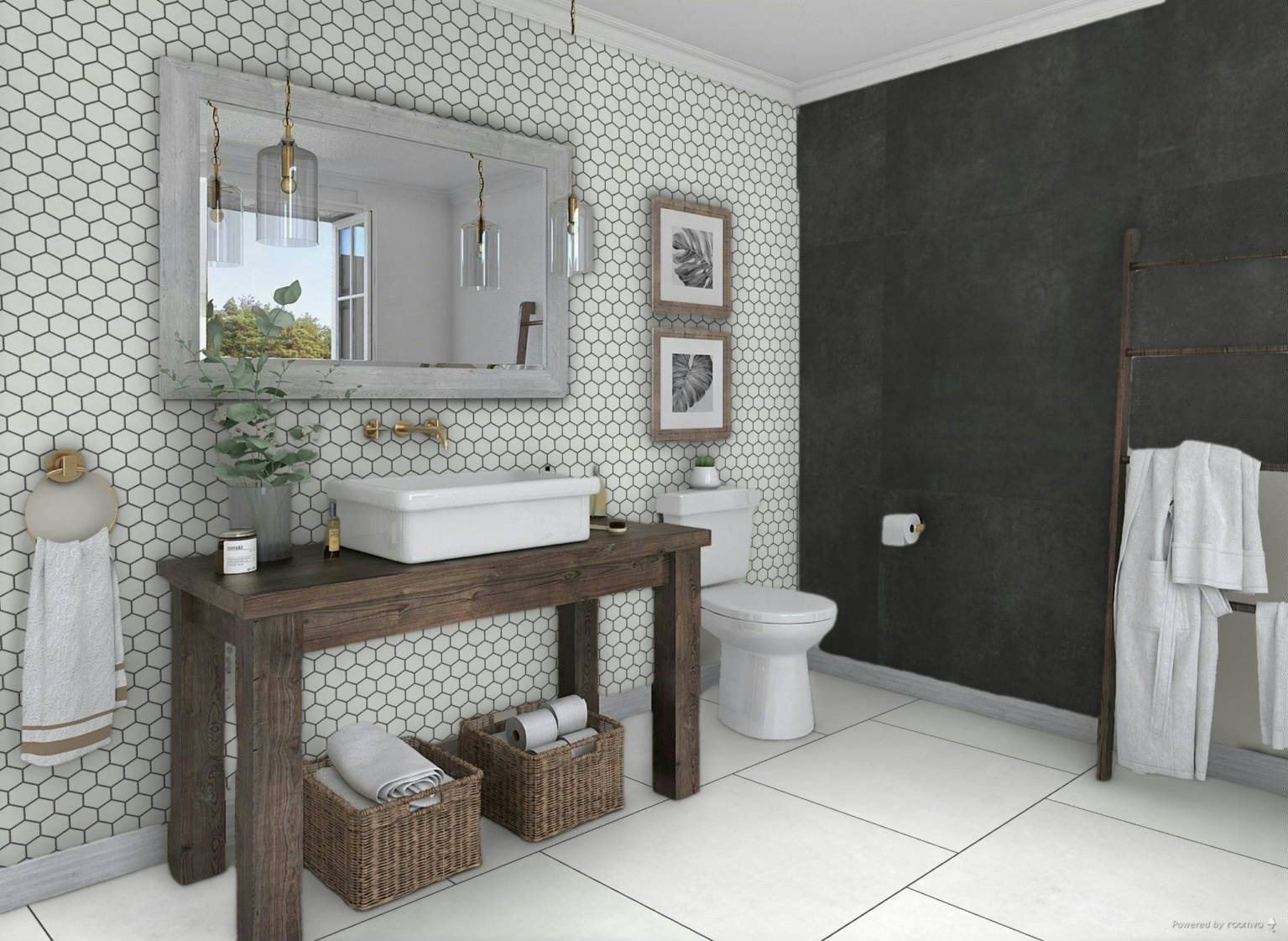 Ashland White 36x36, 3x3 Mosaic, and 48x48 Black | Best Tile and Wood