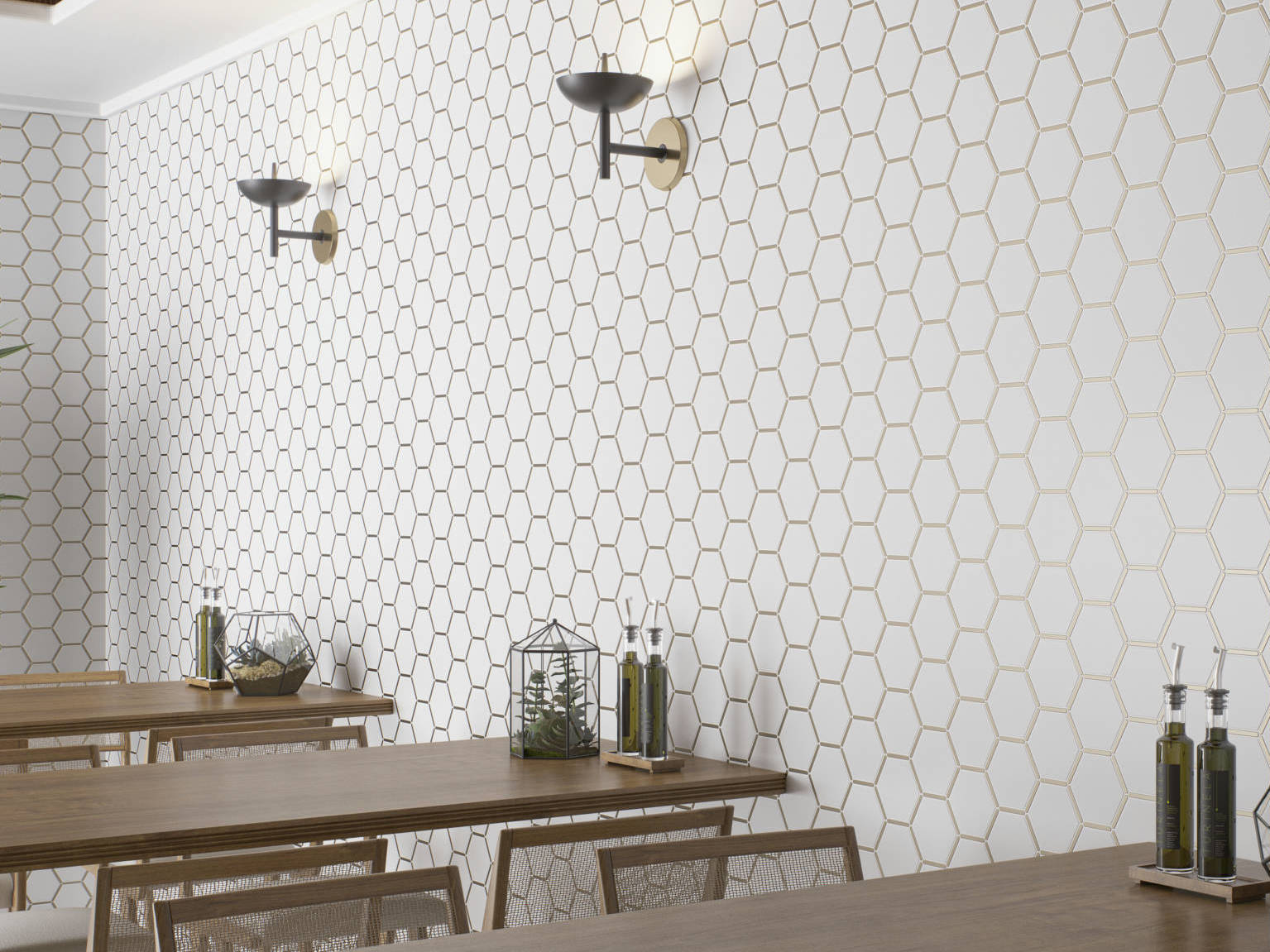 Gilded Hex Mosaic  | Best Tile and Wood