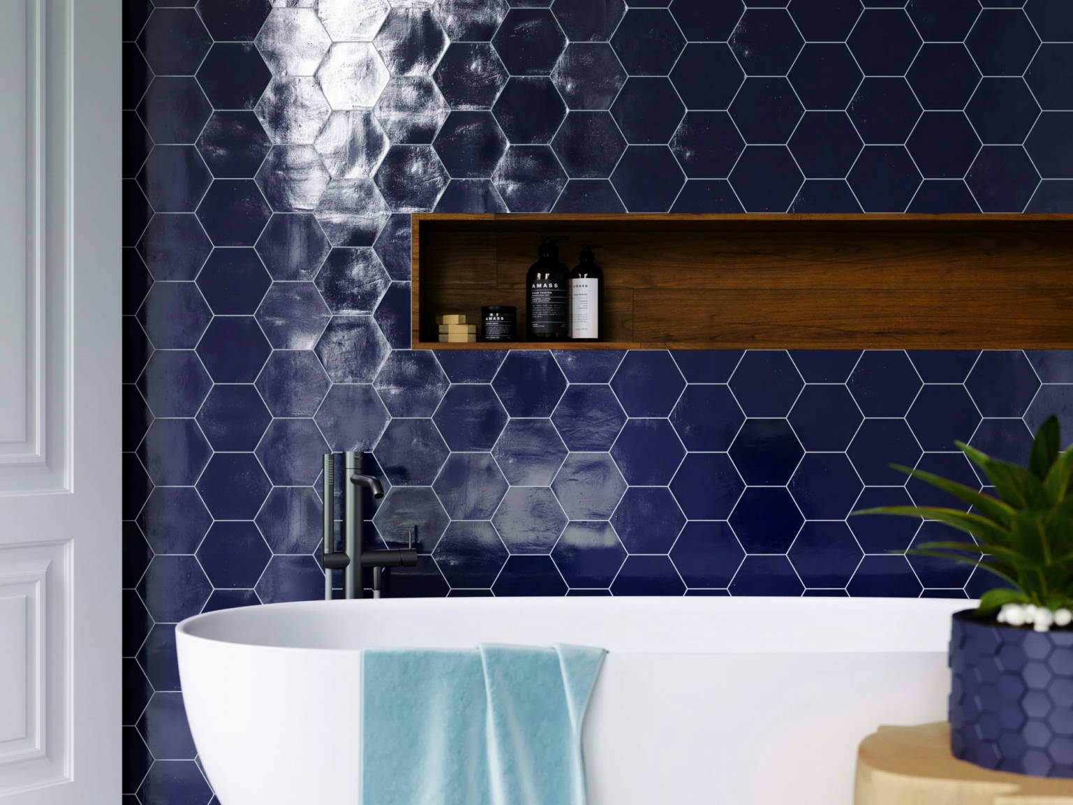 Ronda 5.5X6.3” Cobalt Hexagon | Best Tile and Wood