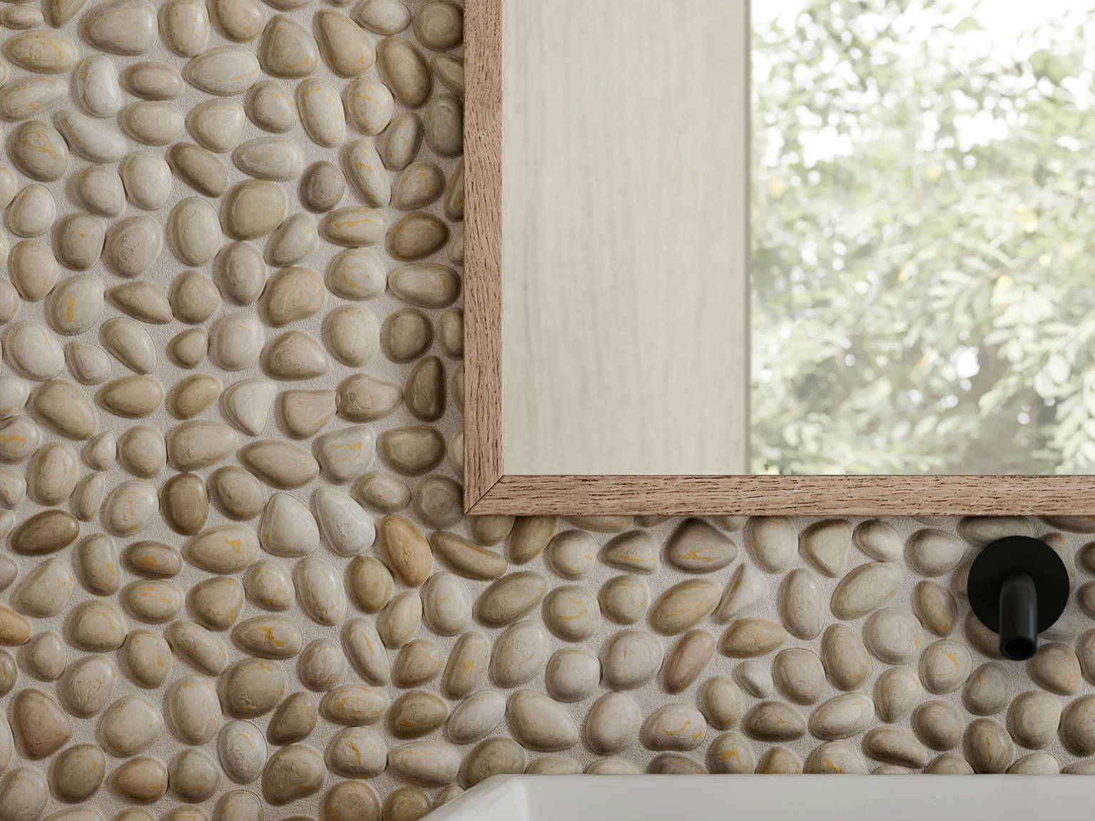 Zen Fiji Cream Natural Pebble Matte Mosaic 3 | Best Tile and Wood