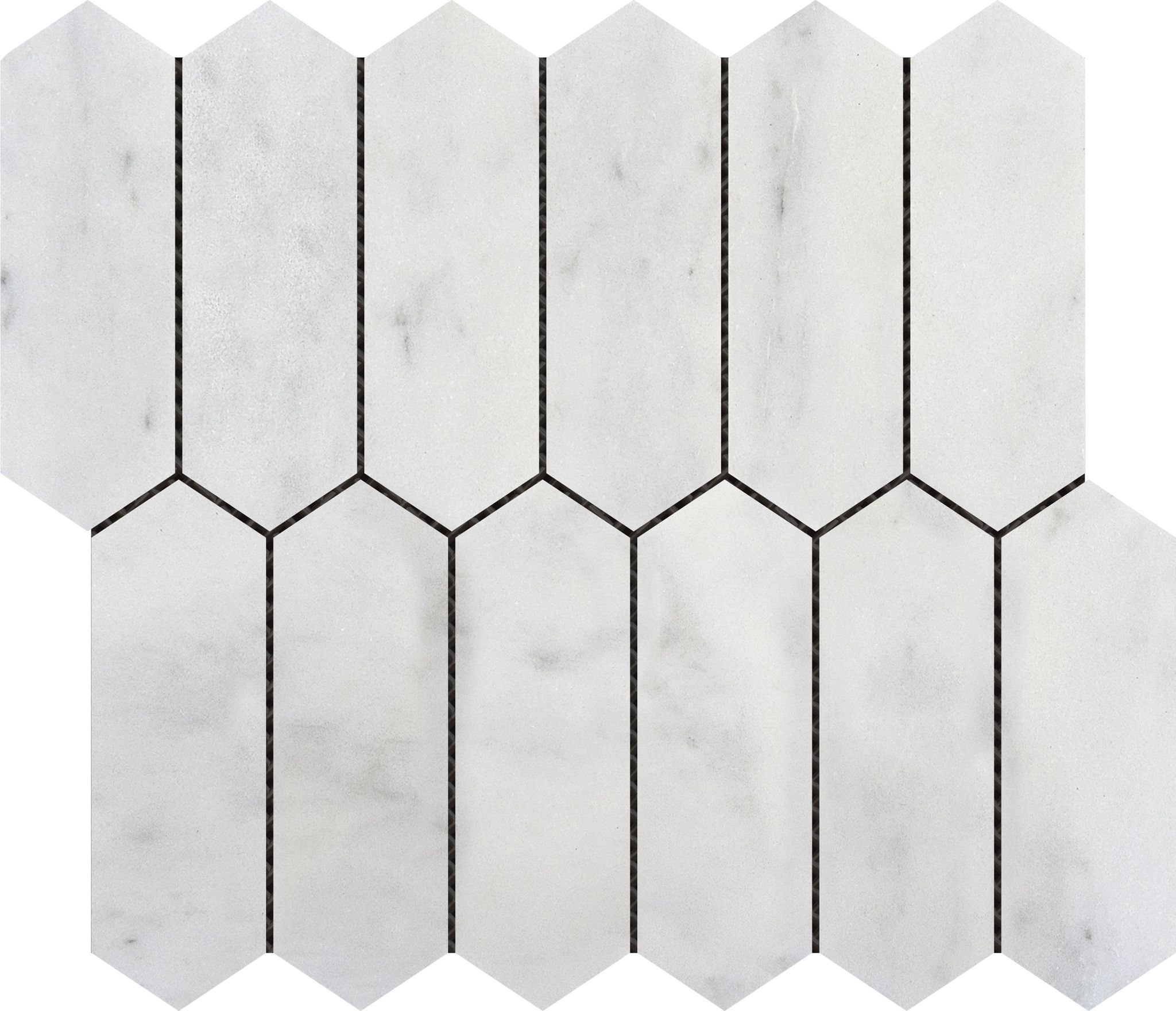 2"x6" Picket White Grey Marble | Best Tile and Wood