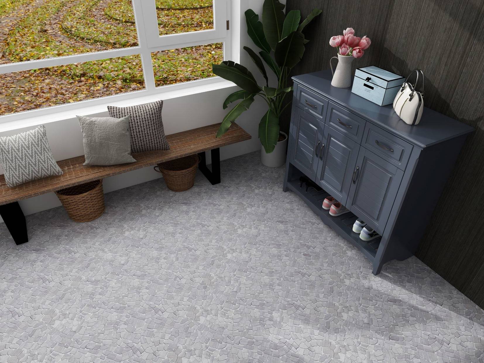 Beige Limestone Matte Mini Opus Interlocking  | Best Tile and Wood