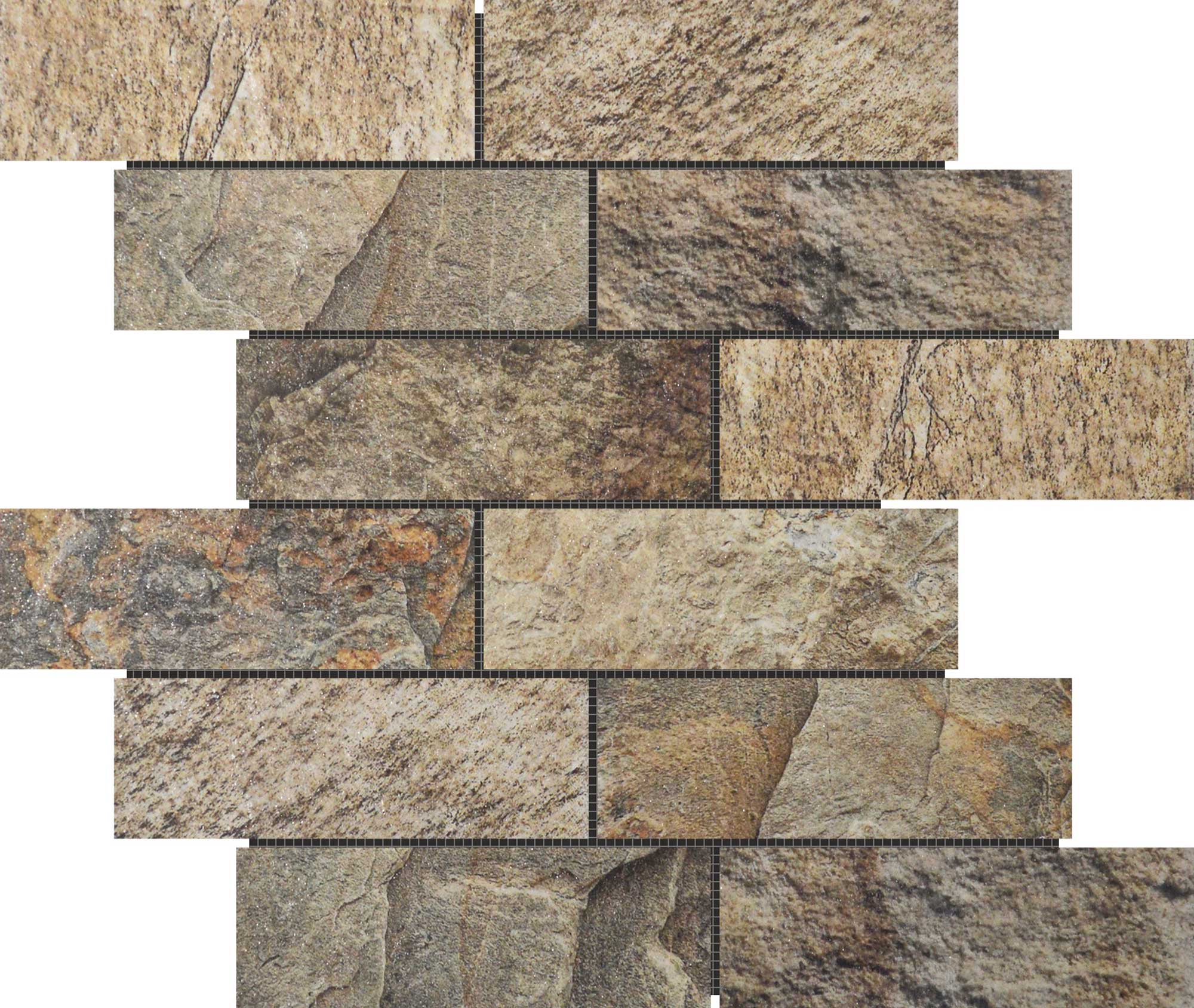 Slate Stone Beige Glazed Ceramic 2"x6" Brick | Best Tile and Wood