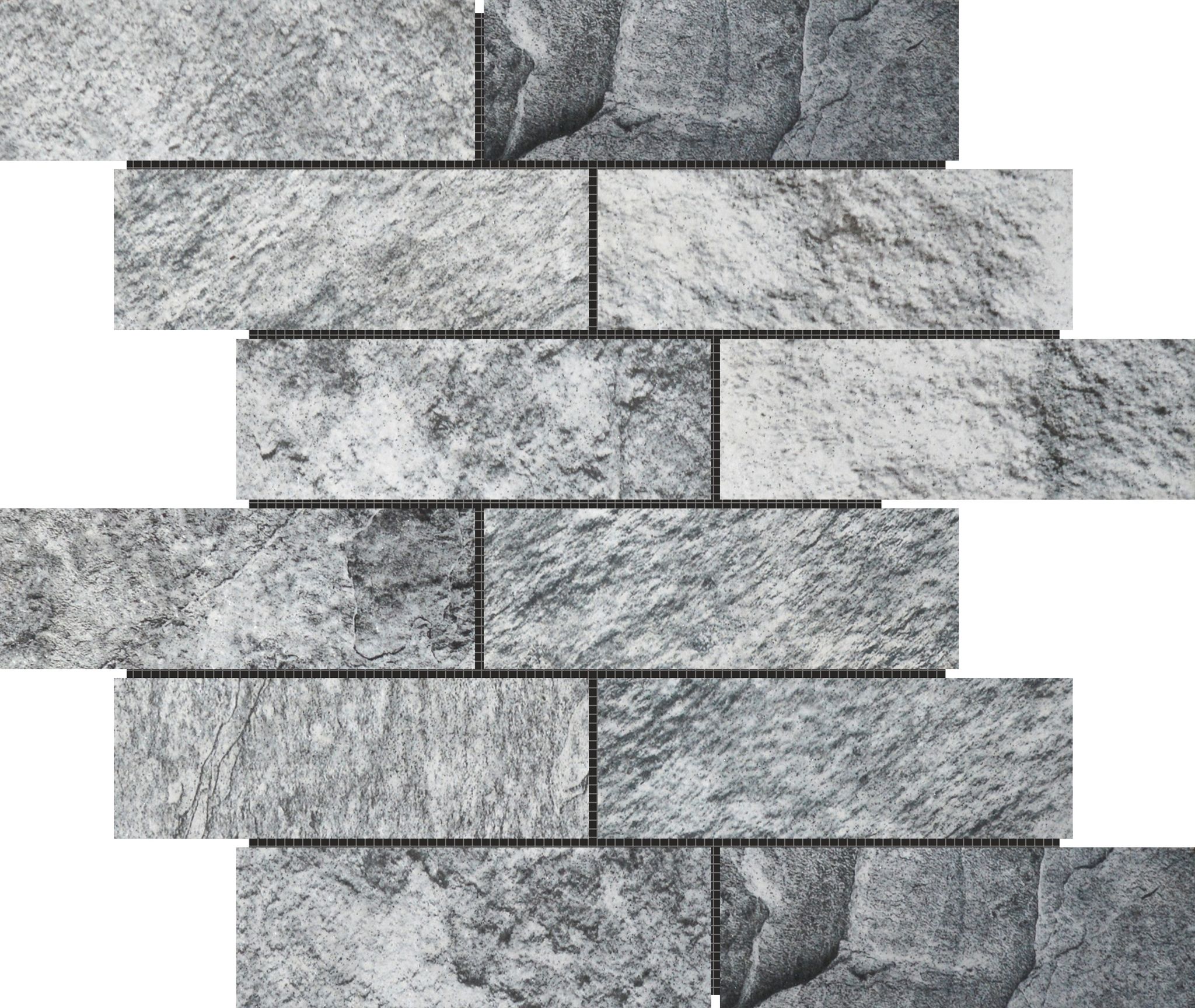 Slate Stone Grey Glazed Ceramic 2"x6" Brick Mosaic | Best Tile and Wood