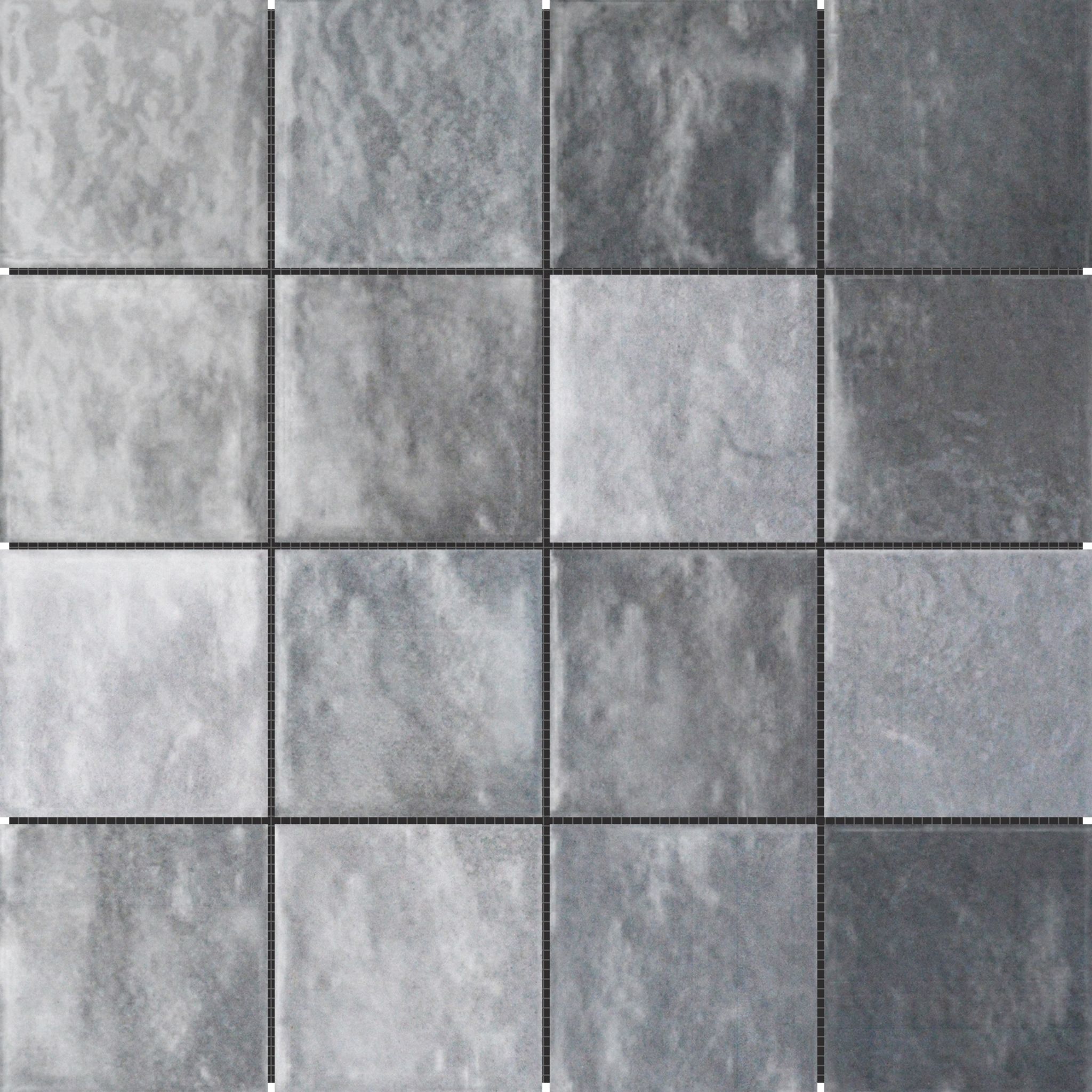 Zellige Glazed Ceramic Grey Mix 3"x3" | Best Tile and Wood