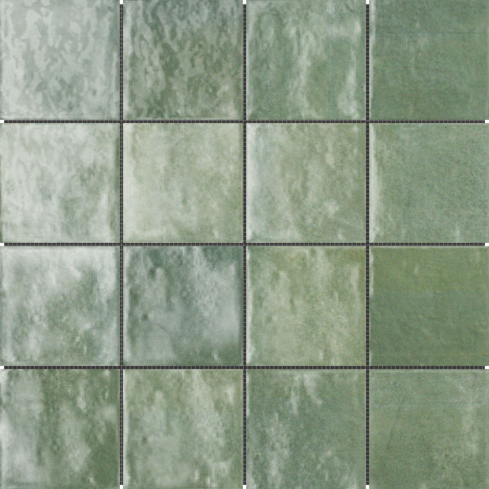 Zellige Glazed Ceramic Soft Green Mix 3"x3" | Best Tile and Wood