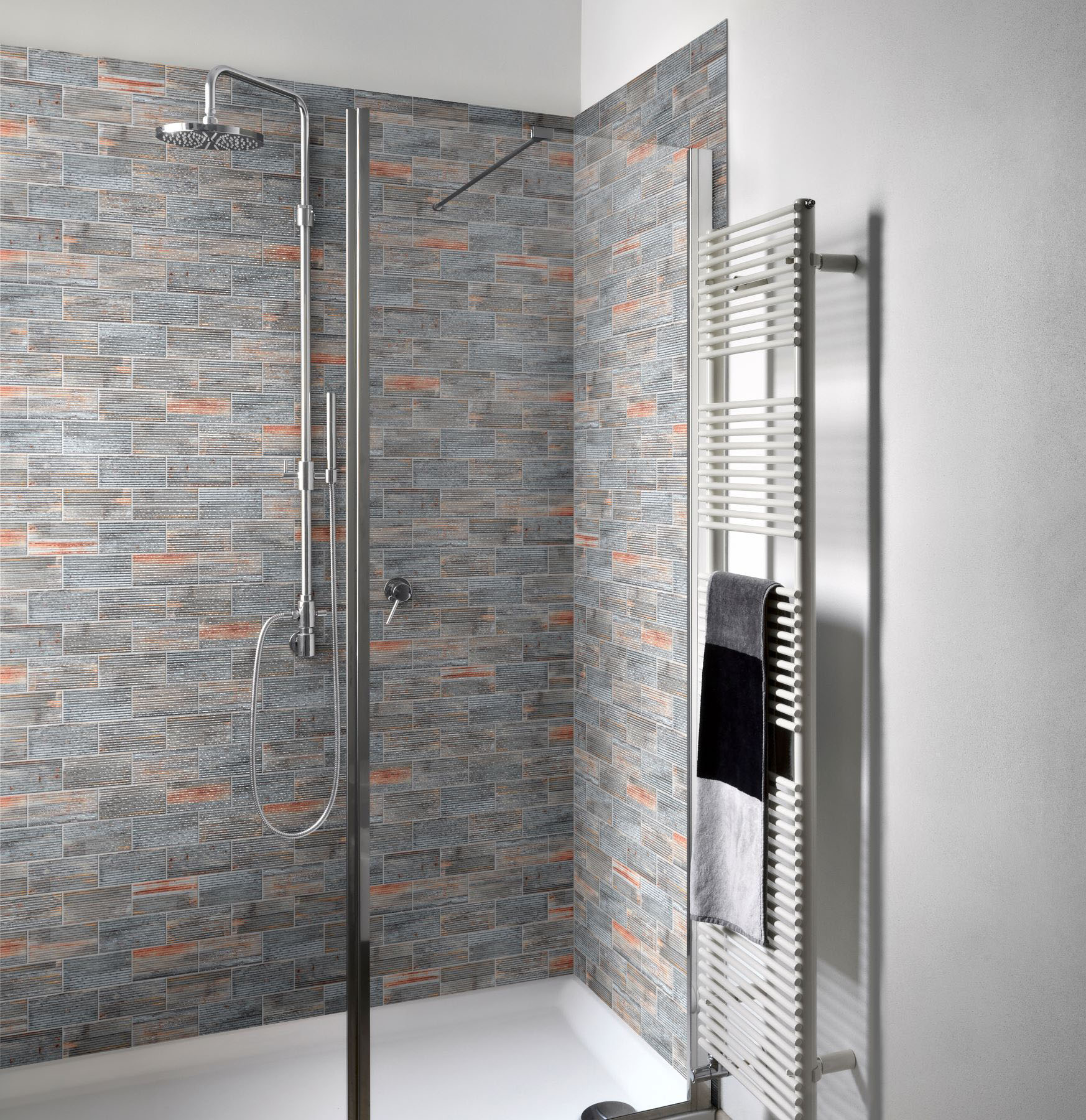 2.8"x6" Rust Industrial Linear Relief Pattern Glazed Ceramic Mosaic | Best Tile and Wood