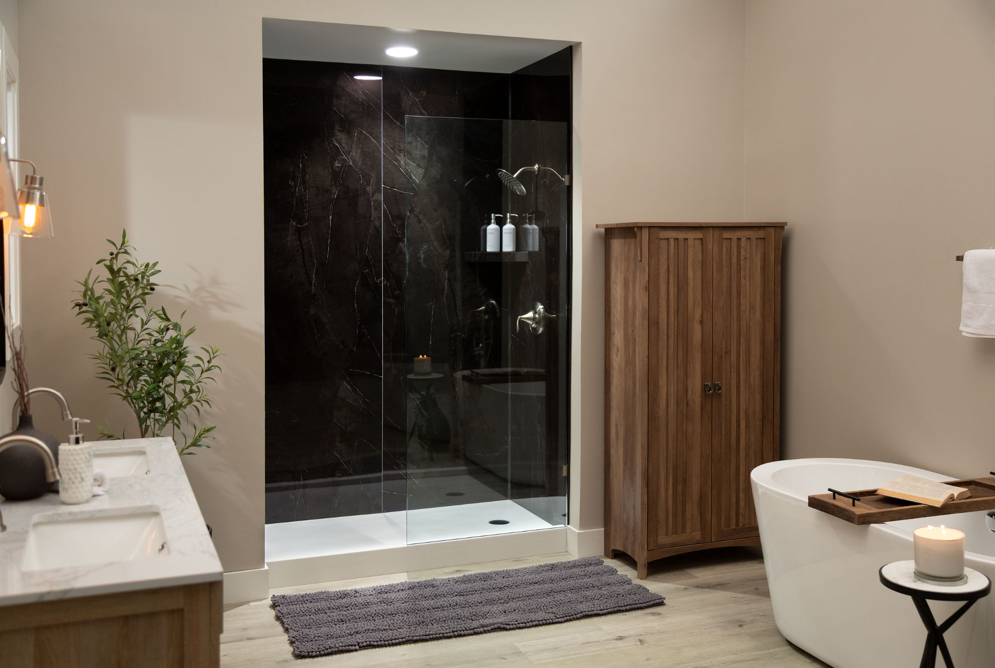 Black Ice Gloss Shower Wall Kit 30x60x94 | Best Tile and Wood