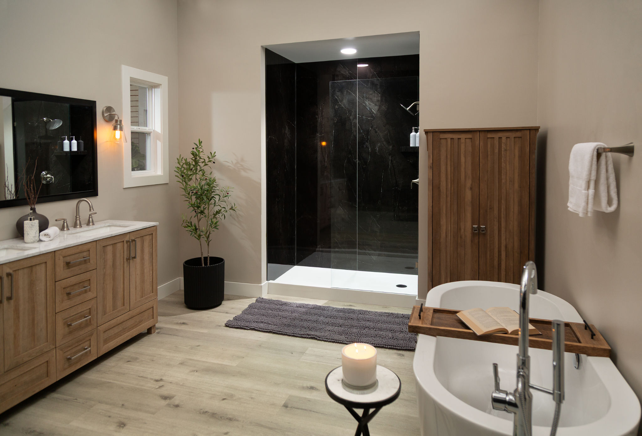Black Ice Gloss Shower Wall Kit 32x60x94 | Best Tile and Wood