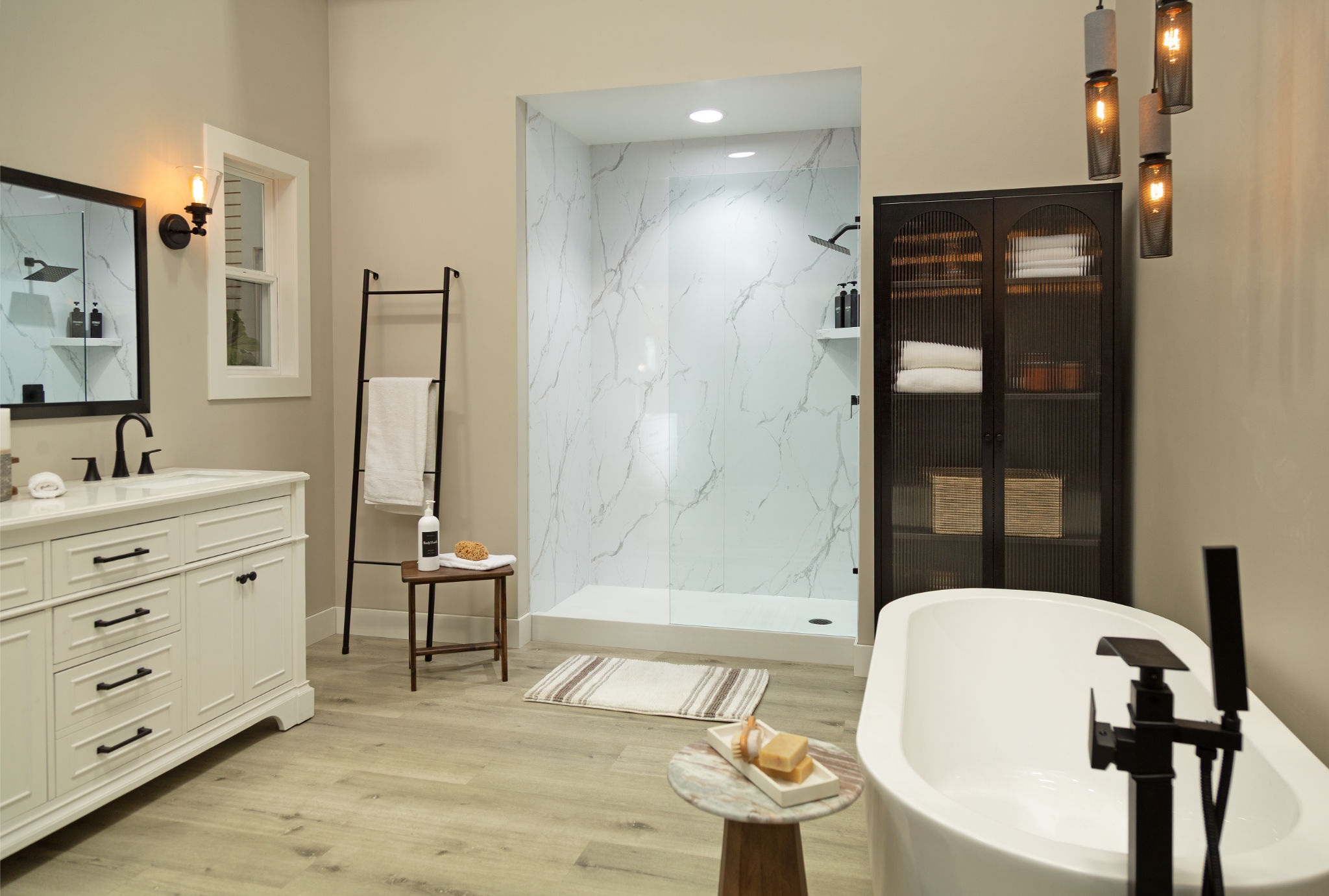 Carrara Marble Gloss Shower Wall Kit 30x60x94 | Best Tile and Wood