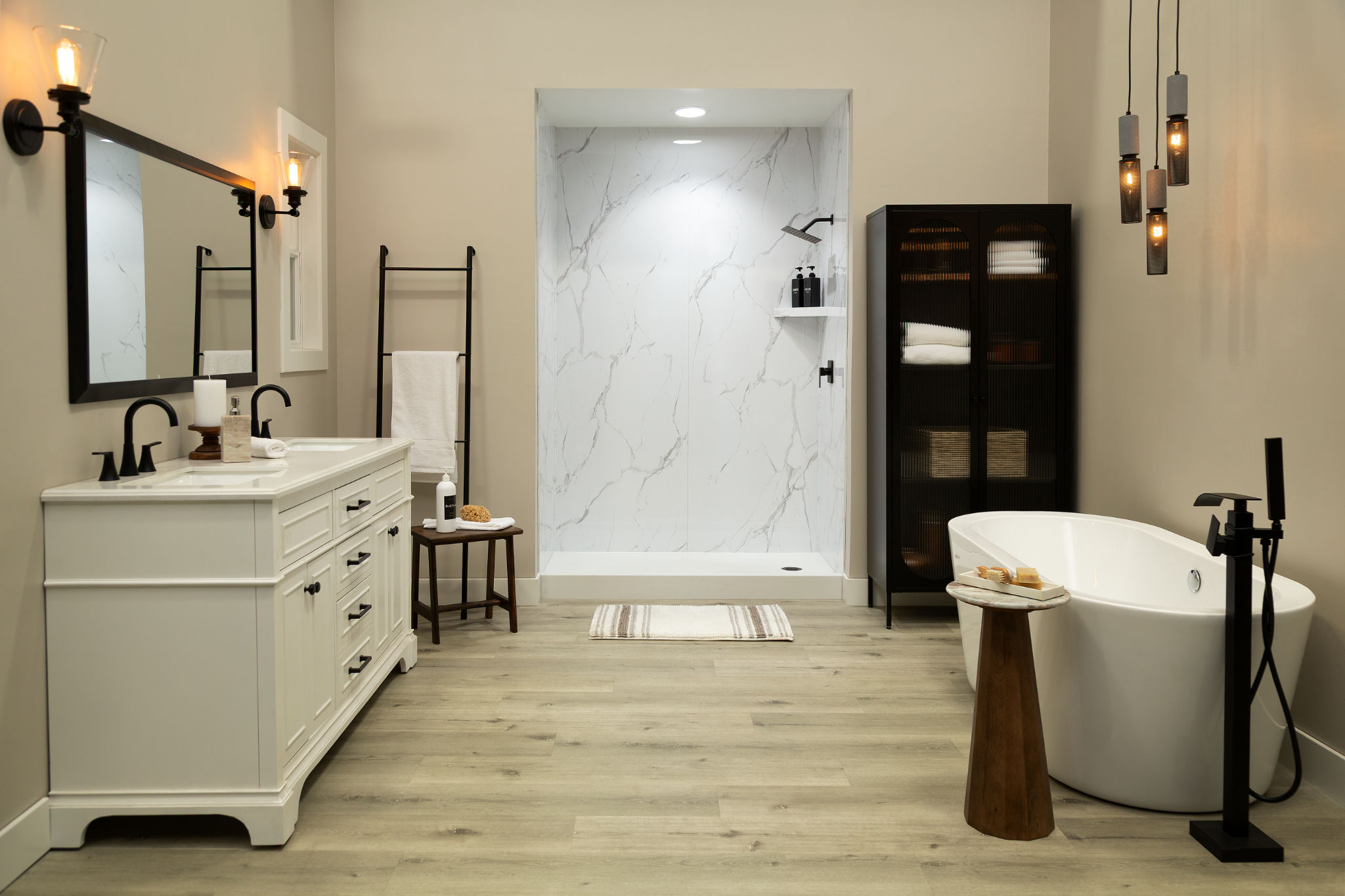 Carrara Marble Gloss Shower Wall Kit 30x60x94 | Best Tile and Wood