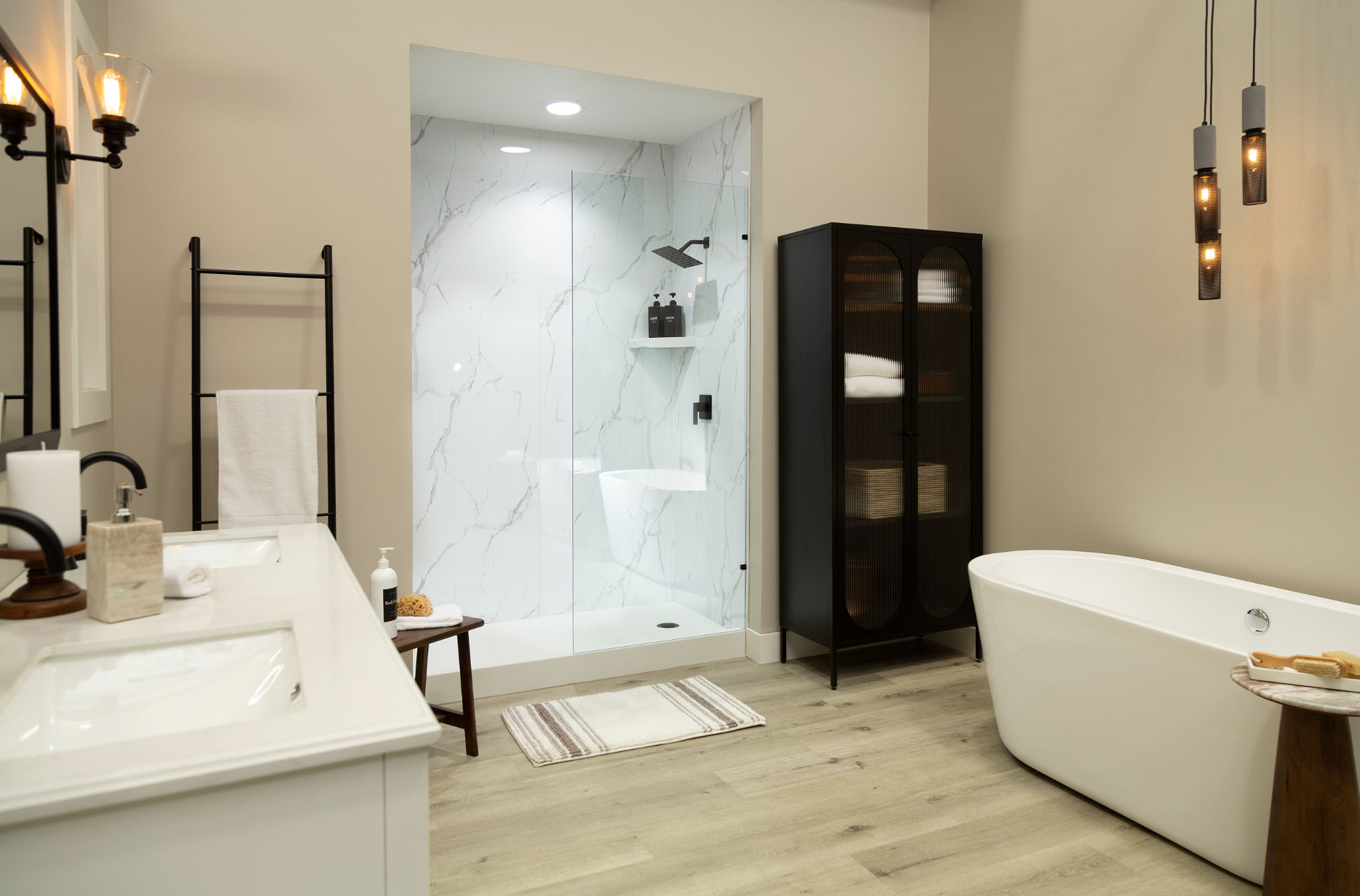 Carrara Marble Gloss Shower Wall Kit 32x60x94 | Best Tile and Wood