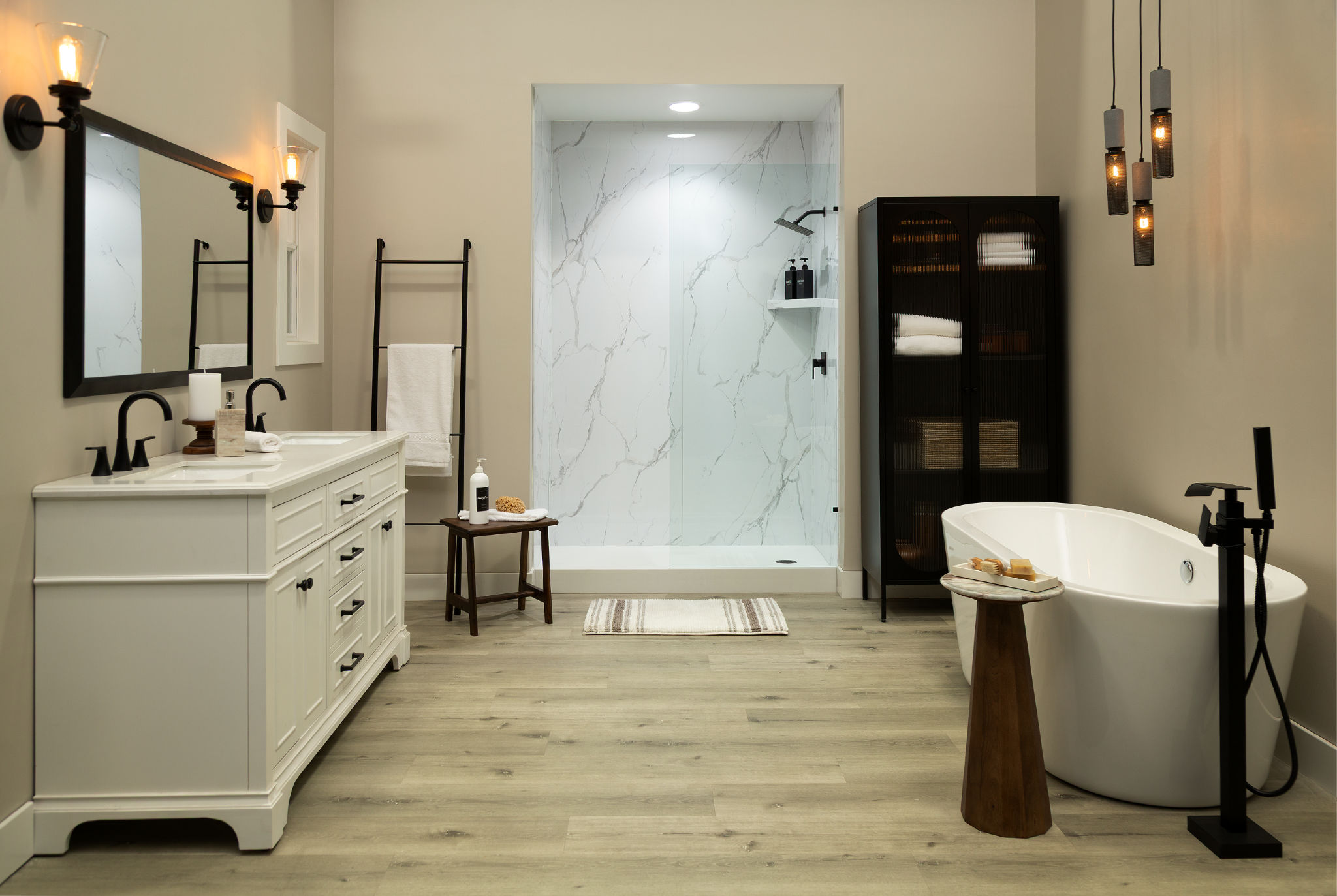 Carrara Marble Gloss Shower Wall Kit 36x60x94 | Best Tile and Wood