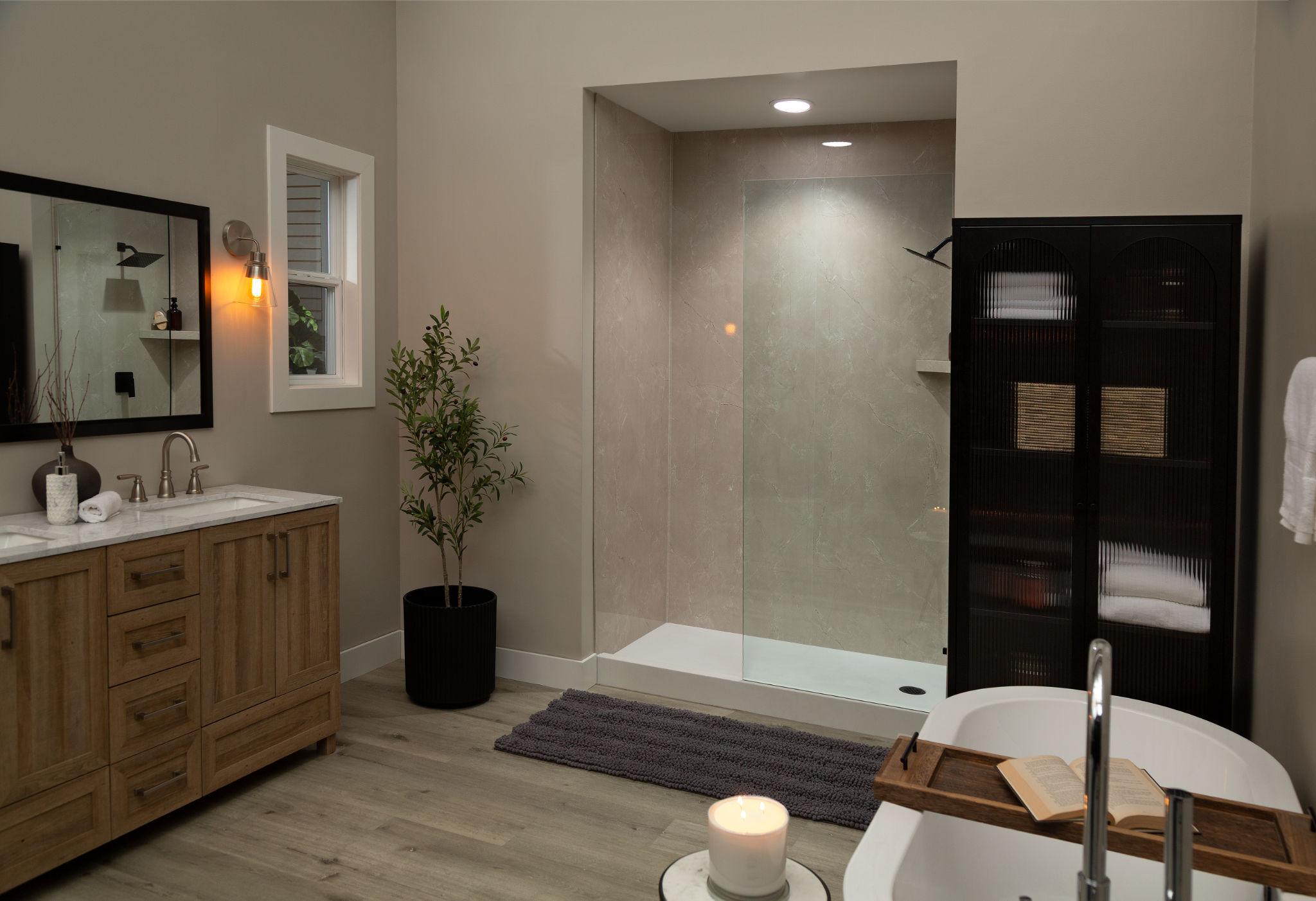 Drift Sand Gloss Shower Wall Kit 30x60x94 | Best Tile and Wood