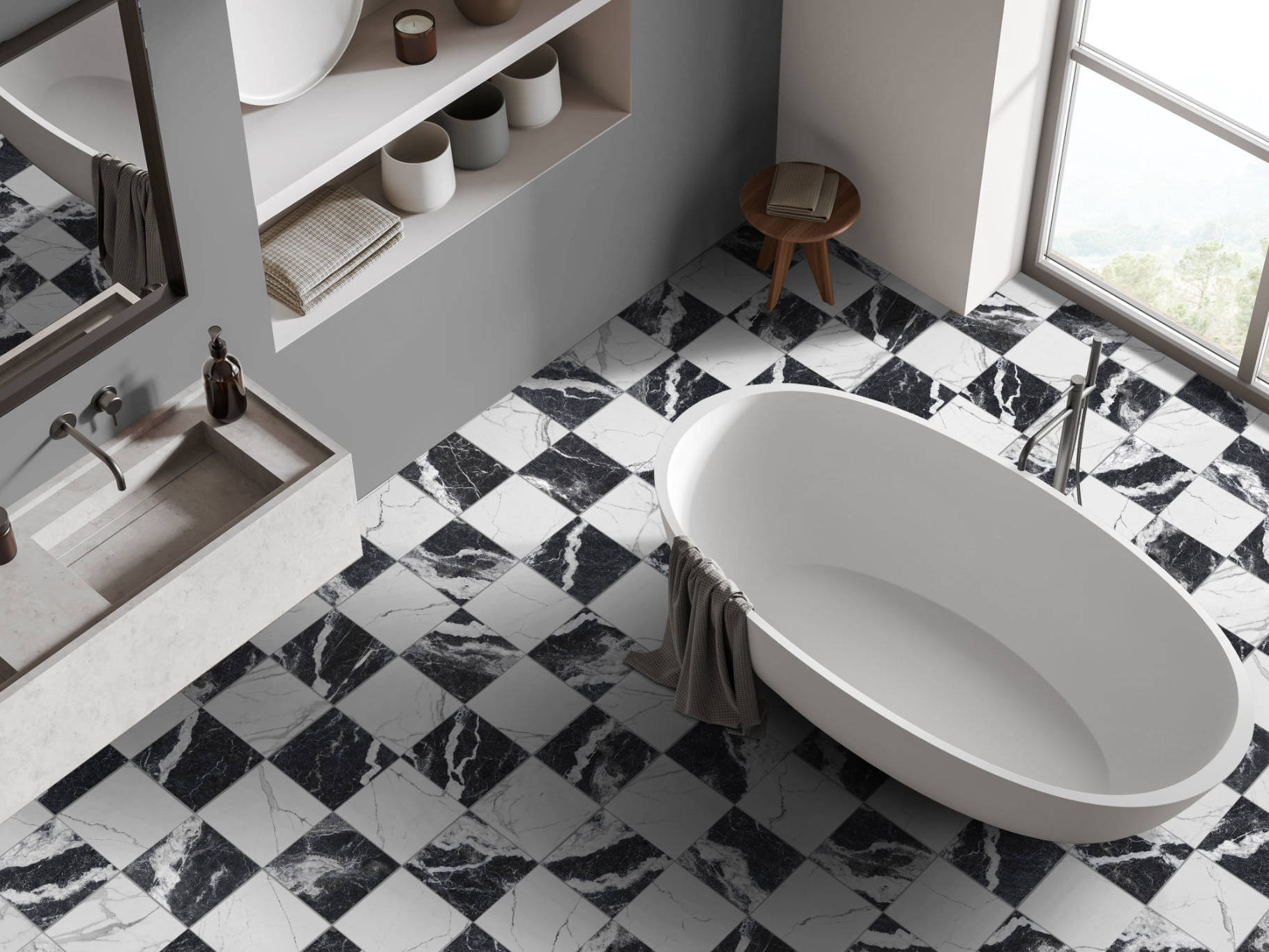 Obsession Nero & Statuario 2 | Best Tile and Wood