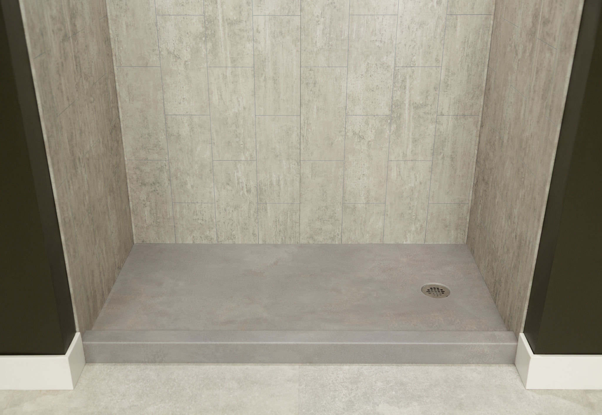 Shower Pan 36x60 Urban Concrete | Best Tile and Wood